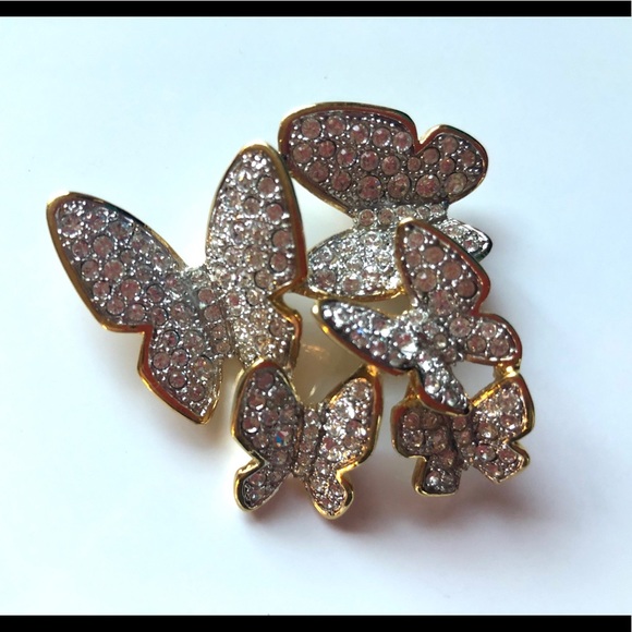 Nolan Miller 5 butterfly necklace slide 2 way EUC - Picture 1 of 9